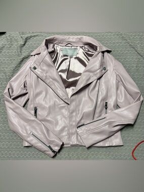 Tart Collections Blush Pink Faux Leather Moto Jacket